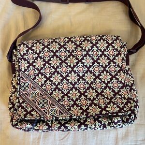 Vera Bradley Floral Patterned Shoulder Laptop Bag Multiple Compartments